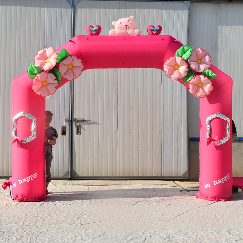 广西粉色婚礼拱门
